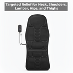 Back and Thigh Massage Cushion with Heat Control and Remote, 8 Vibration Nodes All Vera Mart
