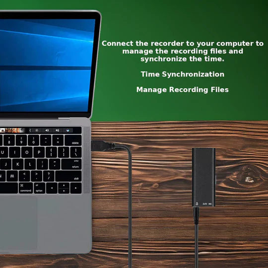 Voice Activated Audio Recorder with Built-In Microphone for Desktop and Laptop All Vera Mart