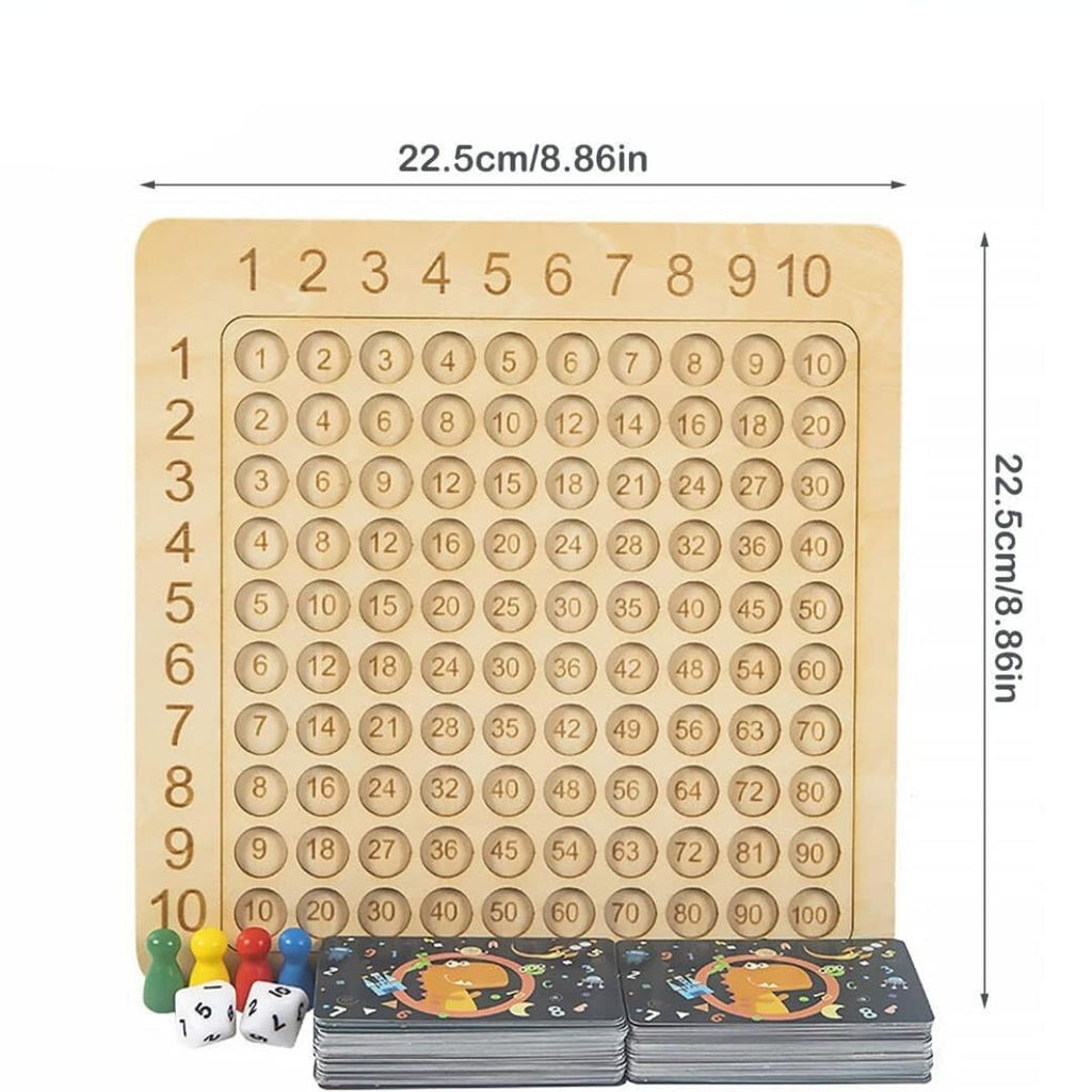 Wooden Math Learning Game with Number Chips and Addition Multiplication Practice All Vera Mart