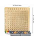 Wooden Math Learning Game with Number Chips and Addition Multiplication Practice All Vera Mart