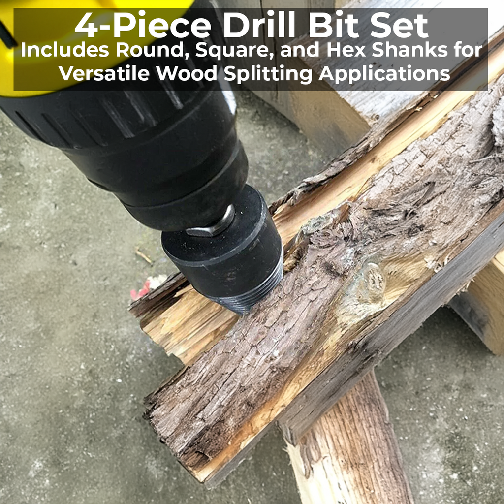 Firewood Splitter Drill Bit with High Carbon Steel and Three Interchangeable Shanks All Vera Mart