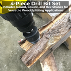 Firewood Splitter Drill Bit with High Carbon Steel and Three Interchangeable Shanks All Vera Mart