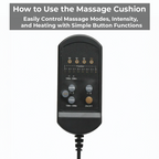 Back and Thigh Massage Cushion with Heat Control and Remote, 8 Vibration Nodes All Vera Mart