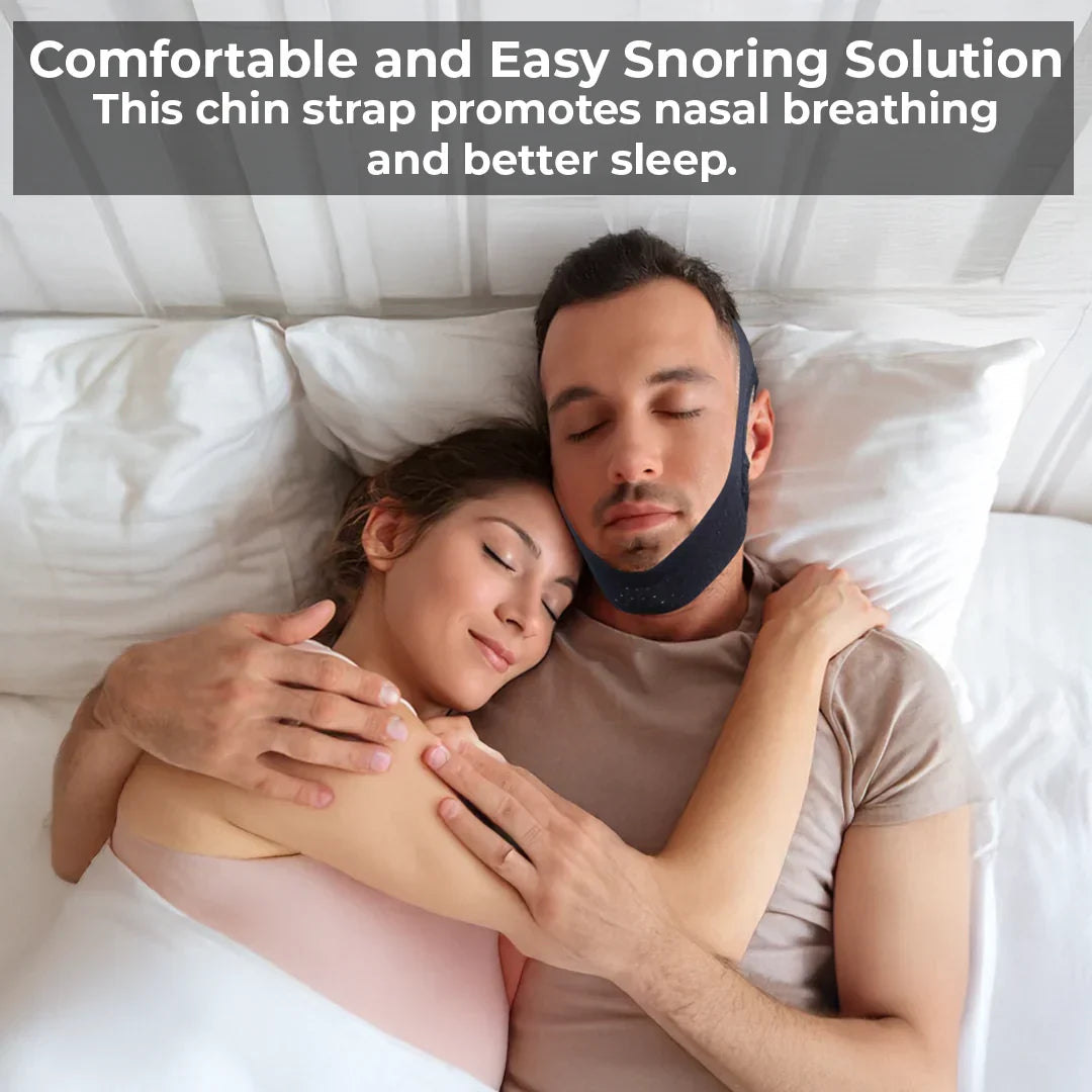 Anti Snoring Chin Strap with Adjustable Hook and Loop Closure, Breathable Stretchy Fabric All Vera Mart