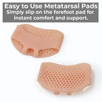 Gel Metatarsal Pads with Ventilation Pores and Cushioning, Washable All Vera Mart
