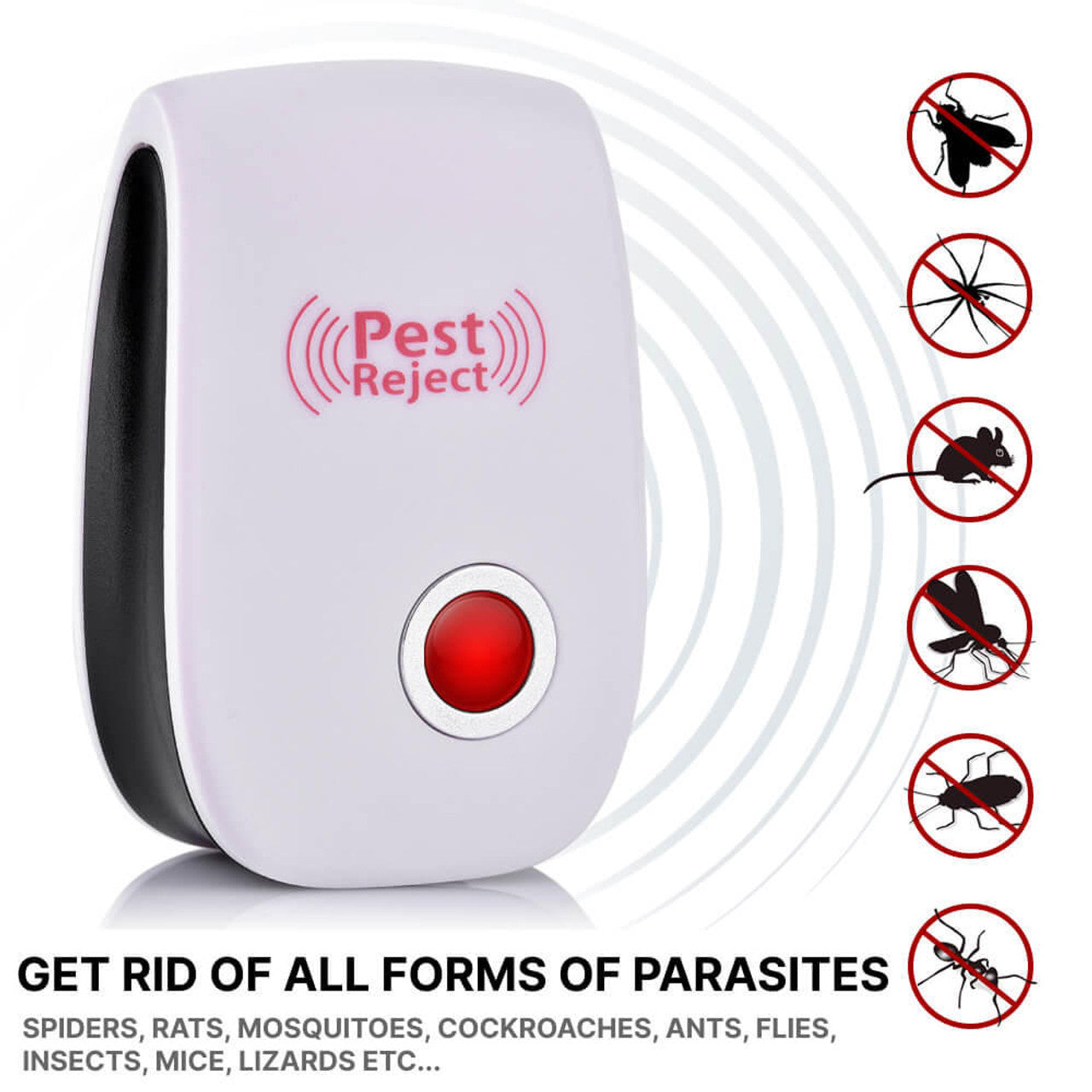 Ultrasonic Pest Repellent with Electromagnetic Waves and Automatic Frequency Shifting All Vera Mart