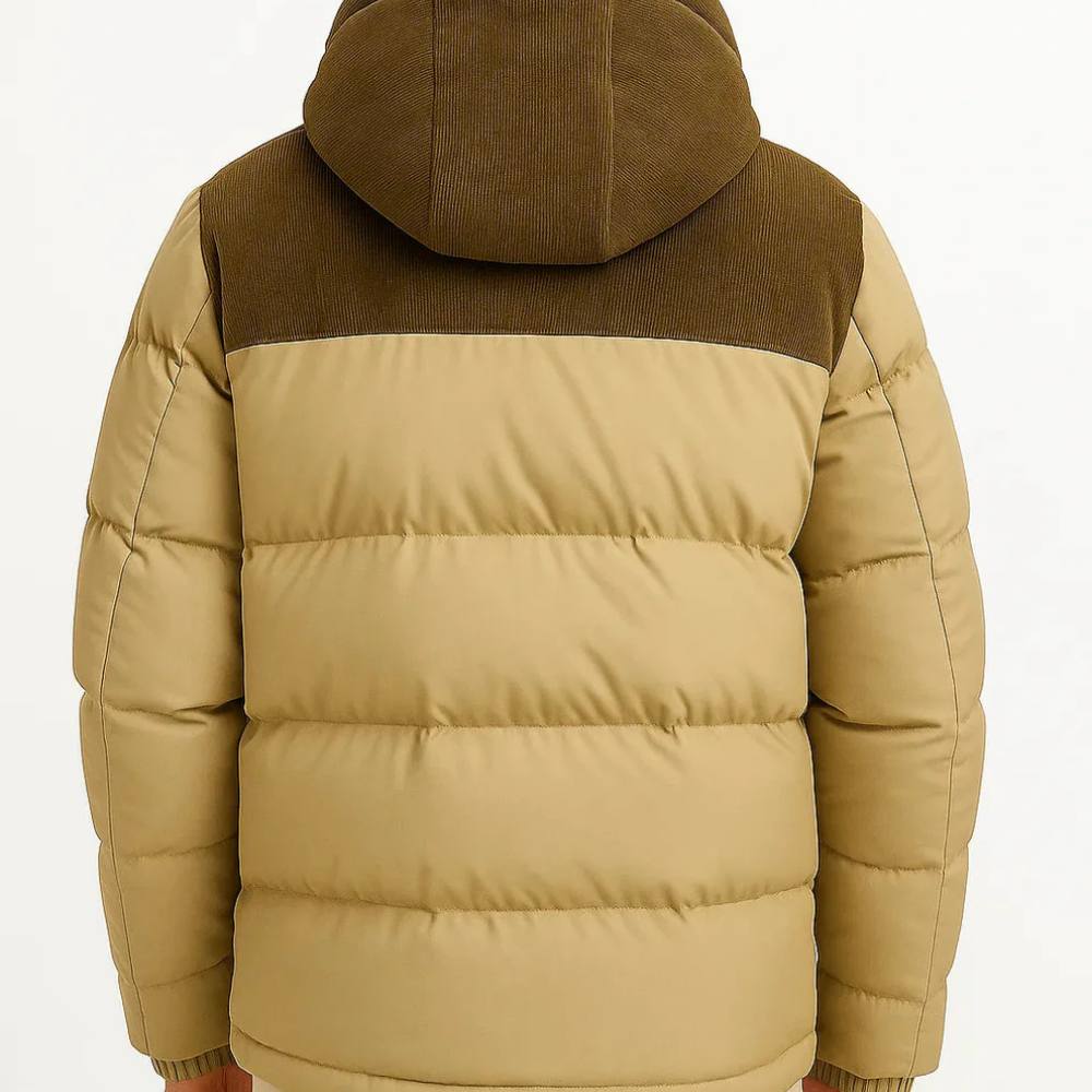 Puffer Jacket for Men with Adjustable Hood and Wind Resistant Shell All Vera Mart