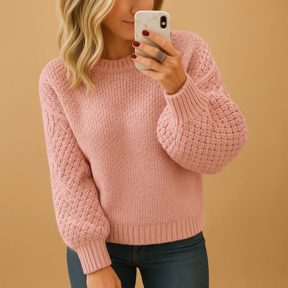 Lightweight Knitted Sweater for Women with Relaxed Fit and Breathable Fabric All Vera Mart