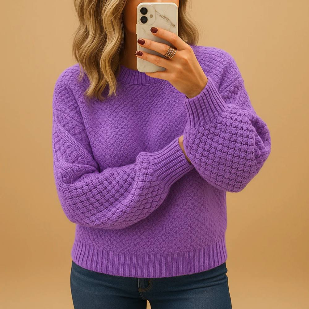 Lightweight Knitted Sweater for Women with Relaxed Fit and Breathable Fabric All Vera Mart