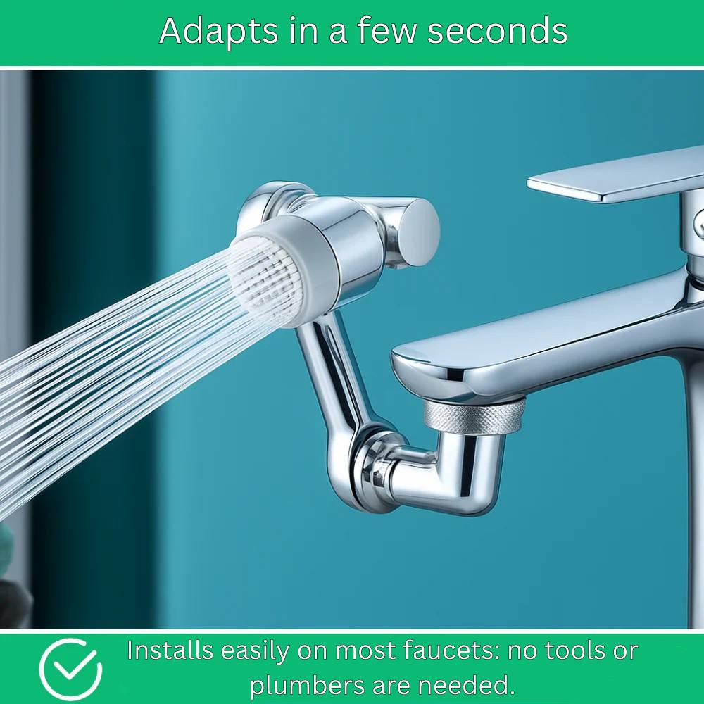 Rotating Faucet Aerator with Dual Spray Modes and Water Saver, 1440 Degree All Vera Mart