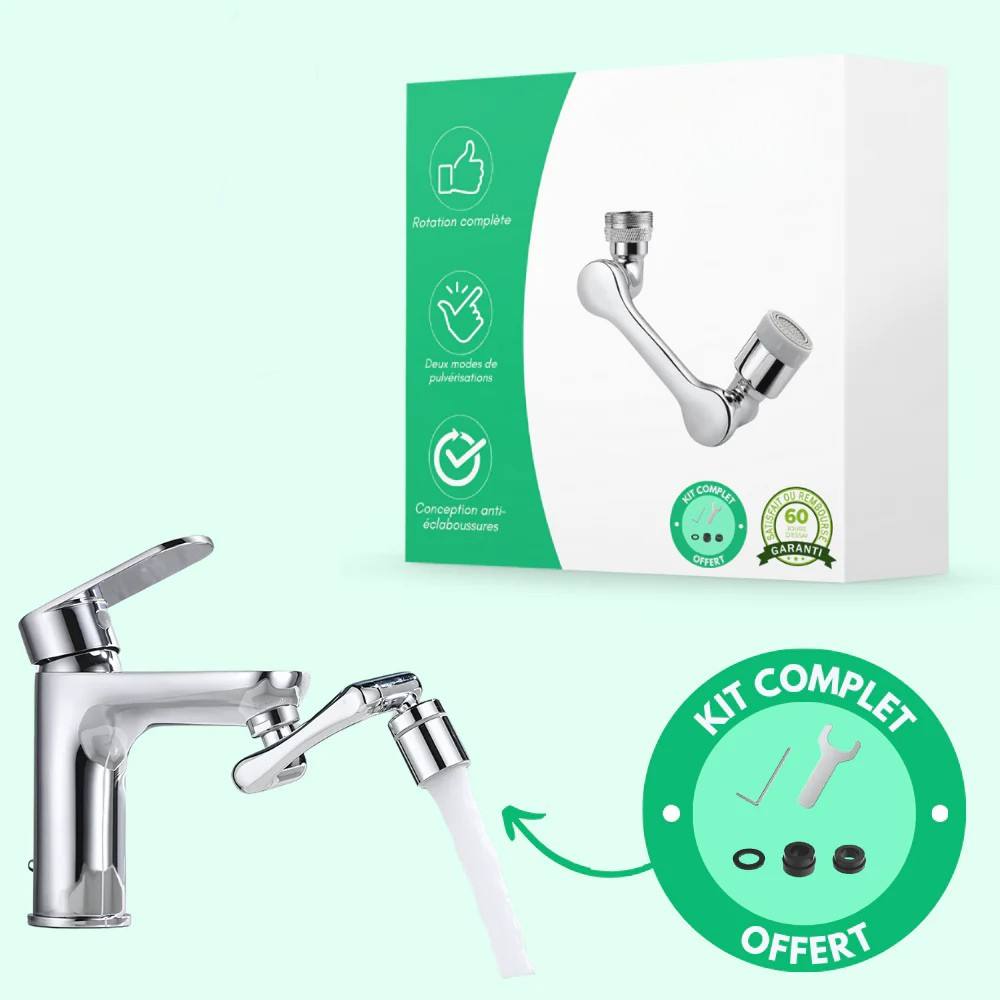Rotating Faucet Aerator with Dual Spray Modes and Water Saver, 1440 Degree All Vera Mart