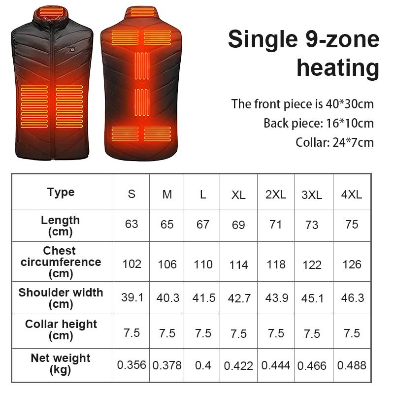 Heated Vest with Power Bank Compatibility and Adjustable Heat Settings All Vera Mart