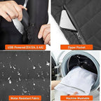 Heated Vest with Power Bank Compatibility and Adjustable Heat Settings All Vera Mart