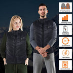 Heated Vest with Power Bank Compatibility and Adjustable Heat Settings All Vera Mart