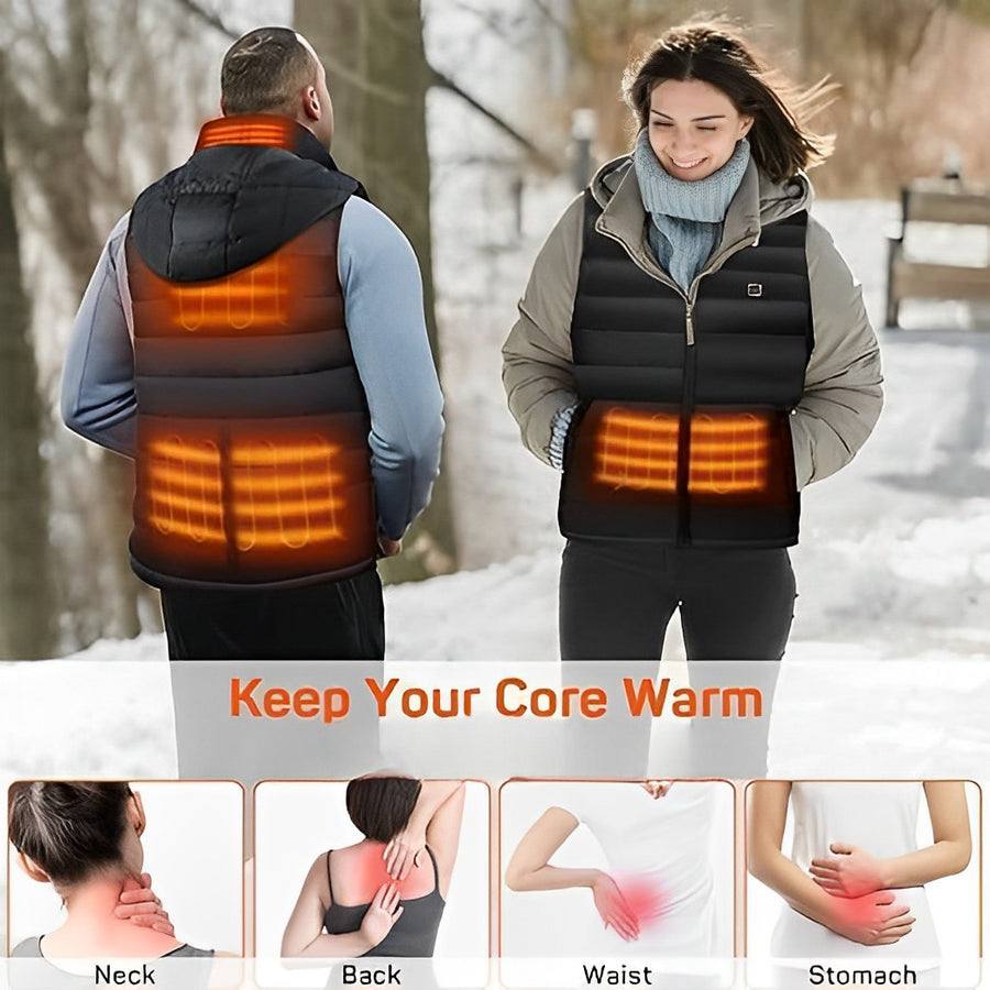 Heated Vest with Power Bank Compatibility and Adjustable Heat Settings All Vera Mart