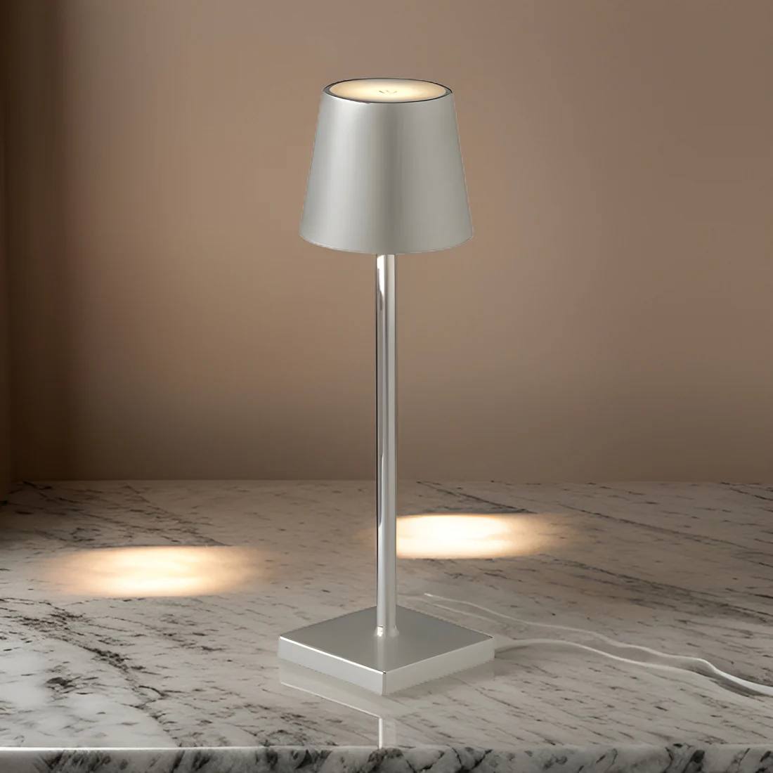 Cordless LED Table Lamp with Touch Control and 15-Hour Battery, Warm White 3000K All Vera Mart