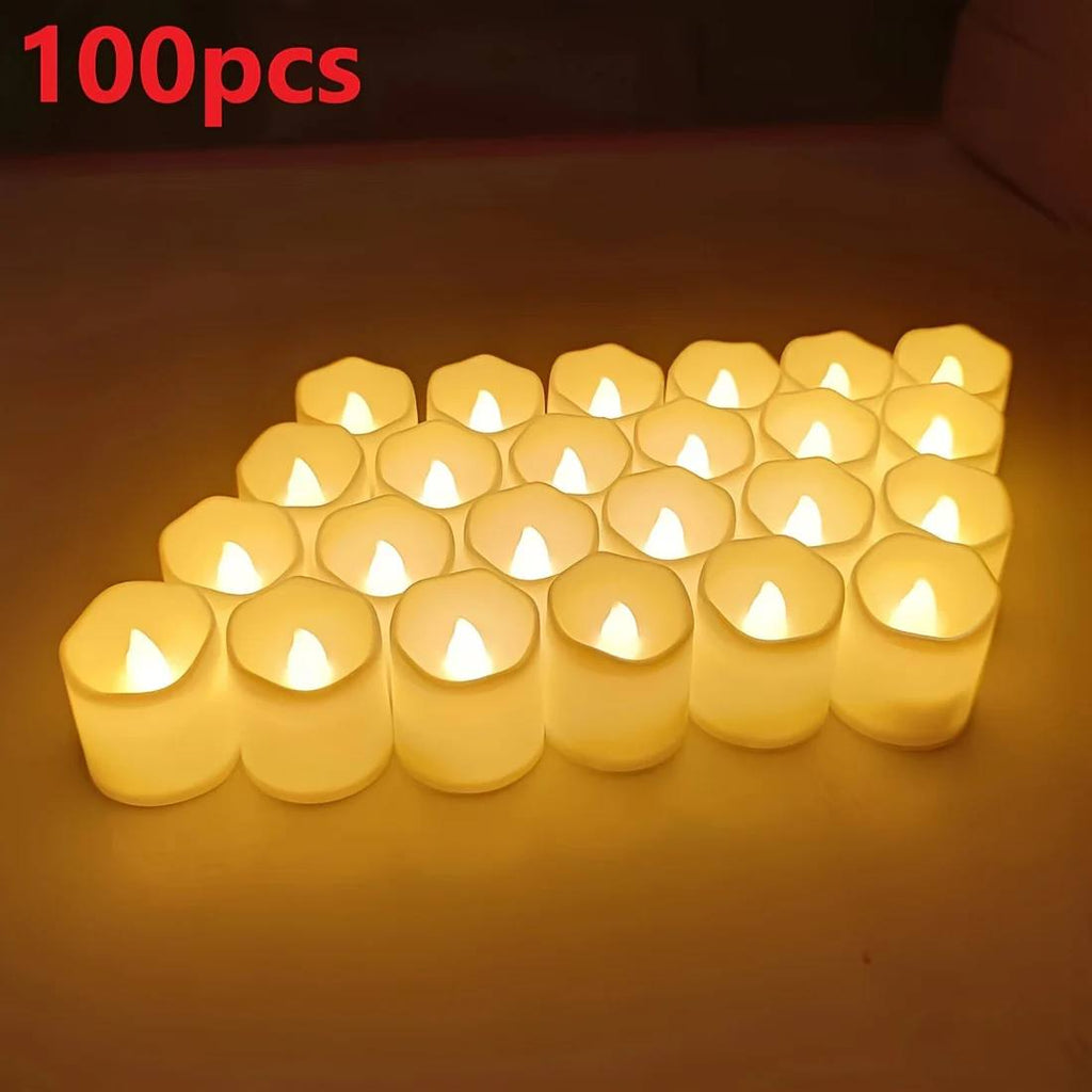 LED Tealight Candles with Flickering Effect and Battery Operation for Events All Vera Mart