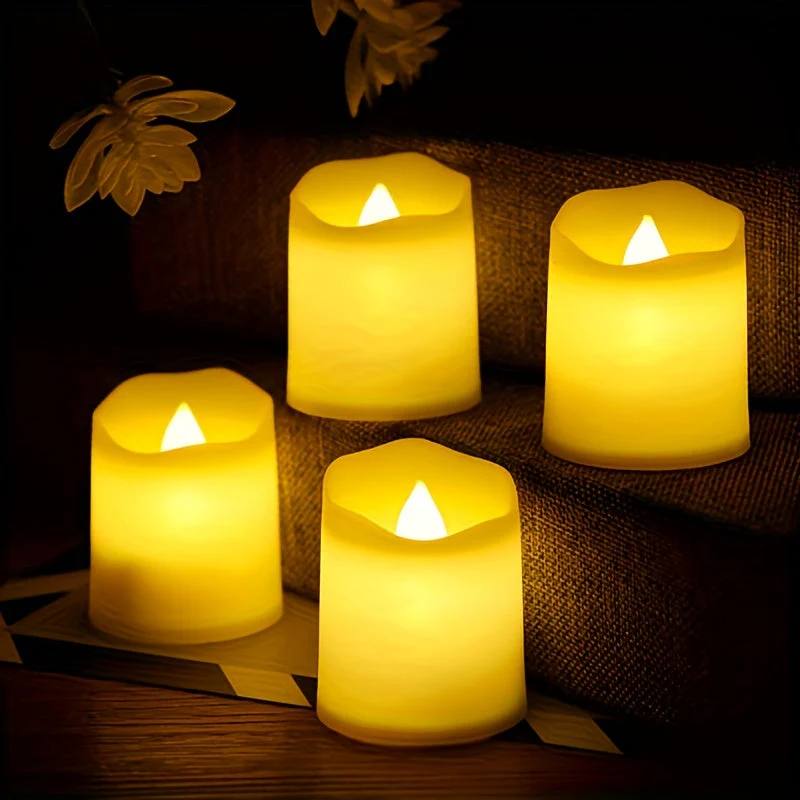 LED Tealight Candles with Flickering Effect and Battery Operation for Events All Vera Mart