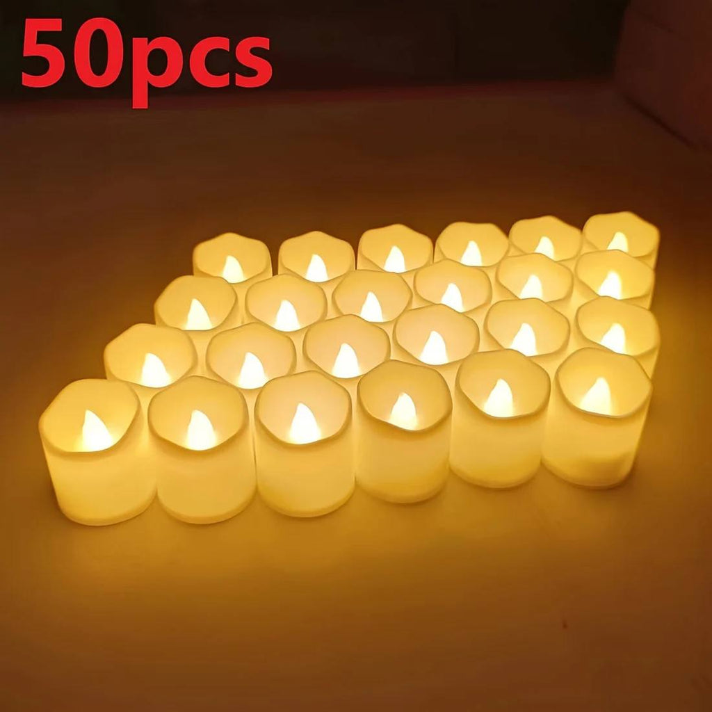 LED Tealight Candles with Flickering Effect and Battery Operation for Events All Vera Mart