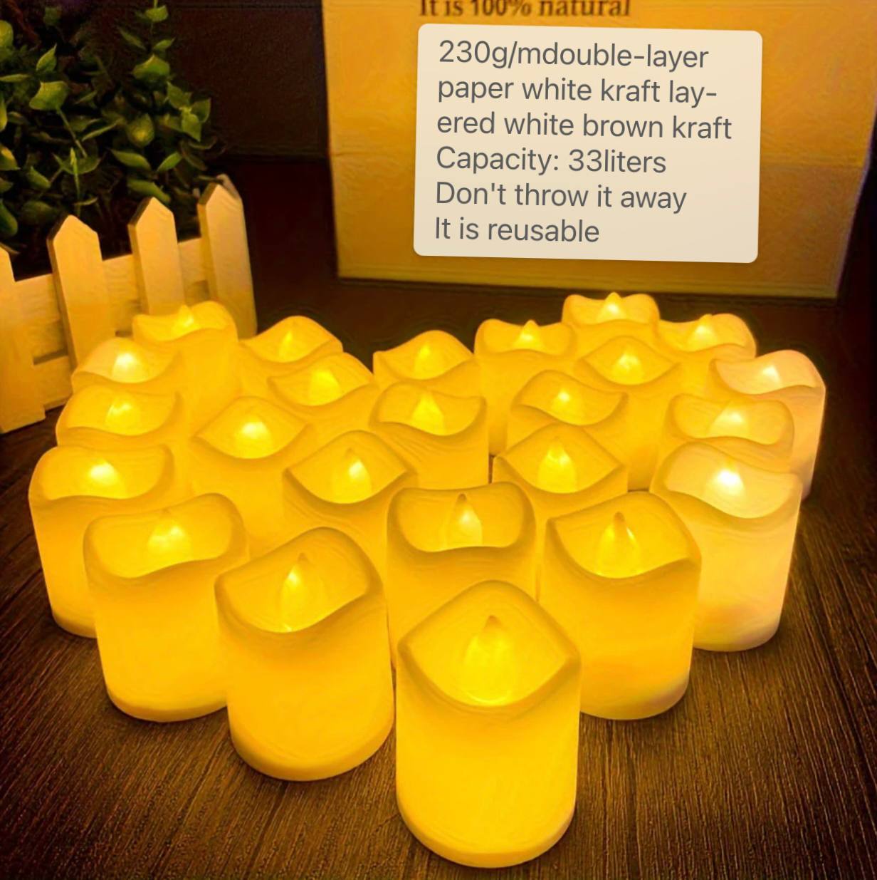 LED Tealight Candles with Flickering Effect and Battery Operation for Events All Vera Mart