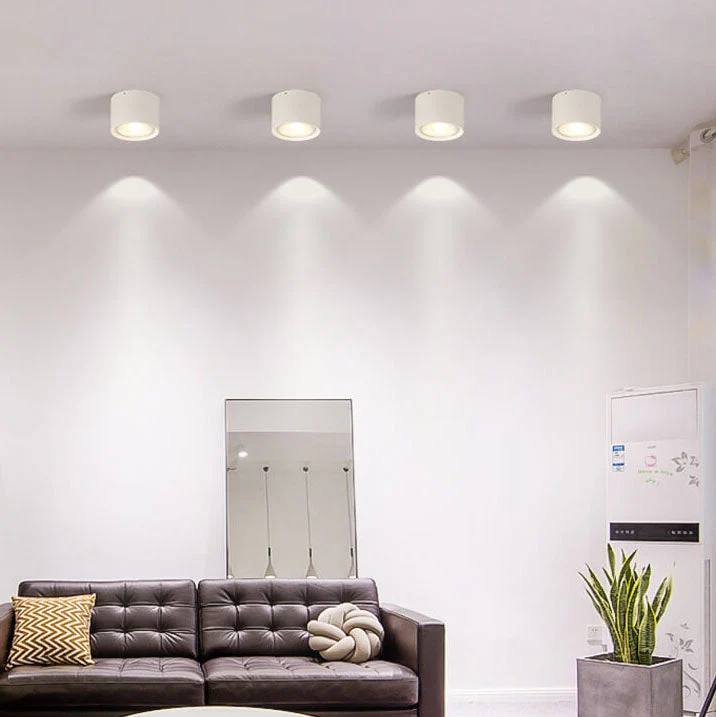 LED Ceiling Spotlight with Rotatable Cylinder Head and Matte Metal Housing All Vera Mart