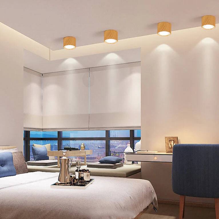 LED Ceiling Spotlight with Rotatable Cylinder Head and Matte Metal Housing All Vera Mart
