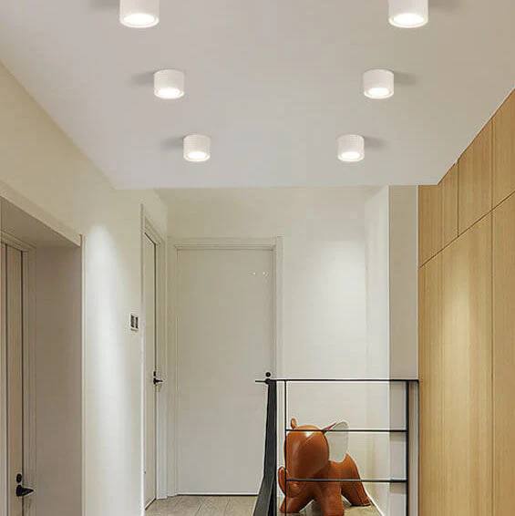 LED Ceiling Spotlight with Rotatable Cylinder Head and Matte Metal Housing All Vera Mart