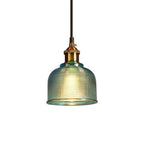 Glass Pendant Light with Adjustable Cable and Iron Frame for Indoor Dining All Vera Mart