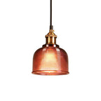 Glass Pendant Light with Adjustable Cable and Iron Frame for Indoor Dining All Vera Mart