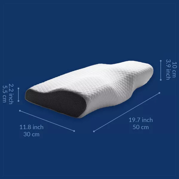 Memory Foam Contour Pillow with Breathable Cover and Spinal Alignment Support All Vera Mart