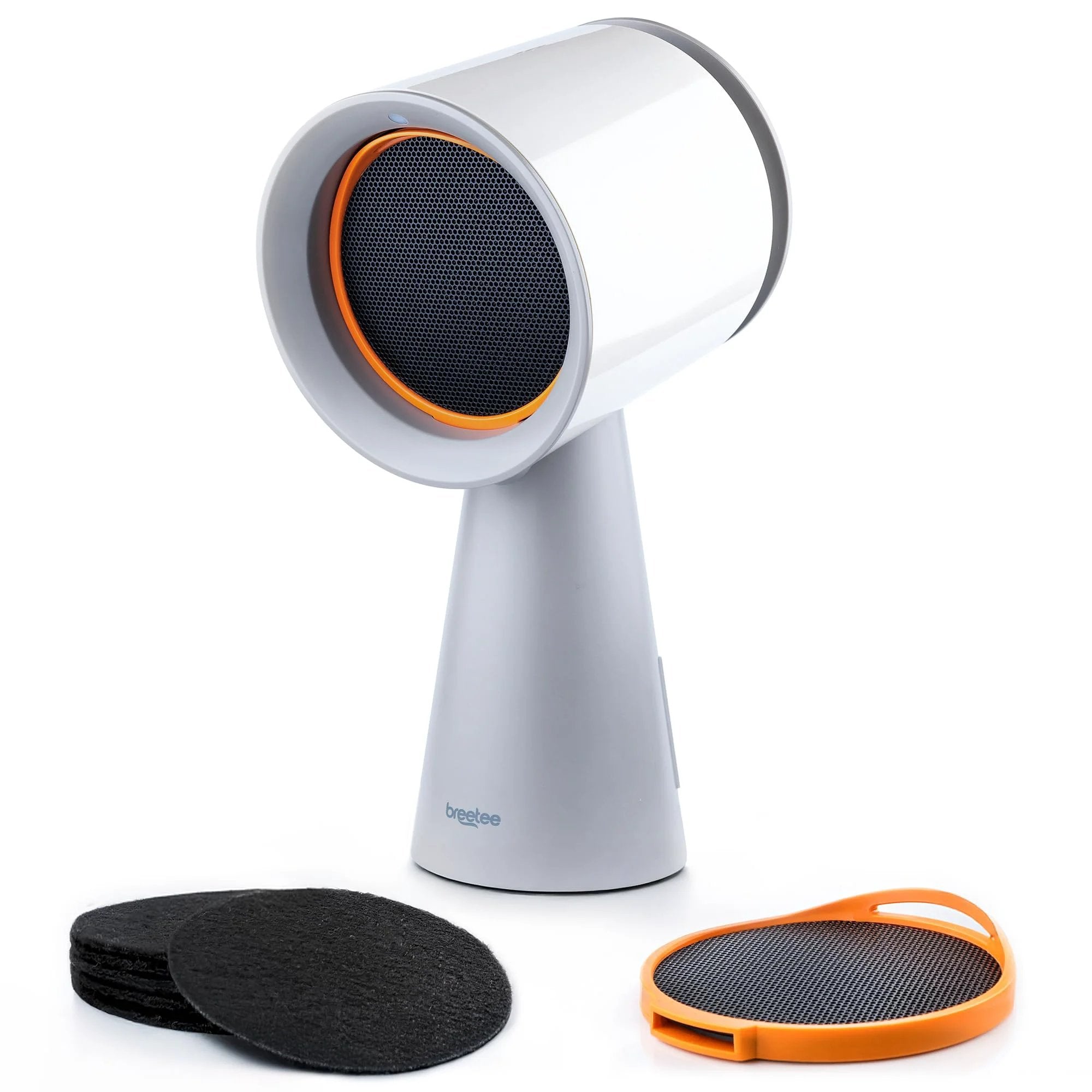 Portable countertop range hood with 5-layer filtration, 3-speed quiet exhaust, and plug‑and‑play setup shown with filters