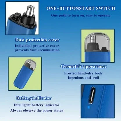 Nose Hair Trimmer with Rotating Blade System and Year-Long Battery Life, Water-Resistant All Vera Mart