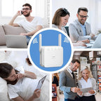 WiFi Extender with Dual-Band Support and Ethernet Port, Long-Range Coverage All Vera Mart