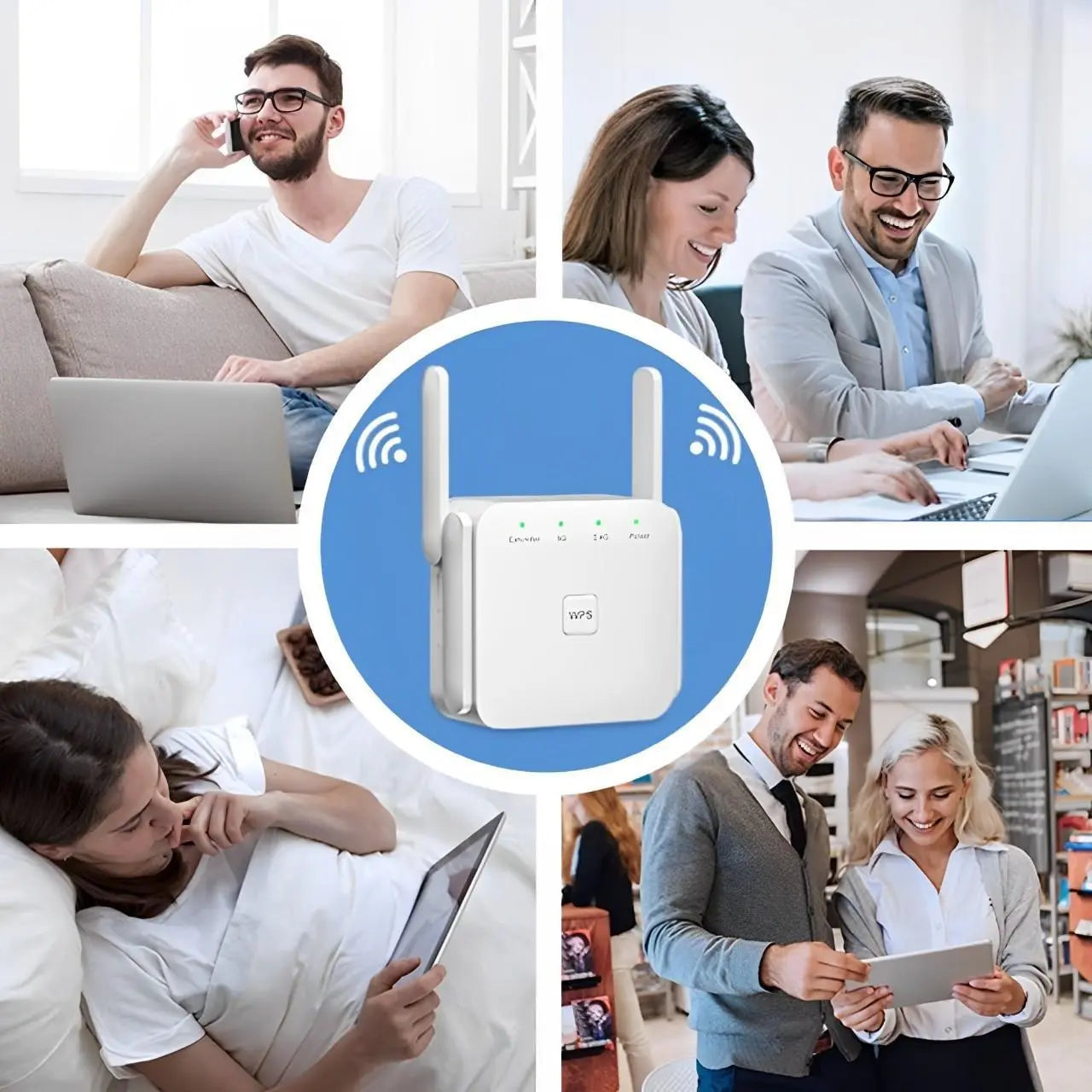 WiFi Extender with Dual-Band Support and Ethernet Port, Long-Range Coverage All Vera Mart