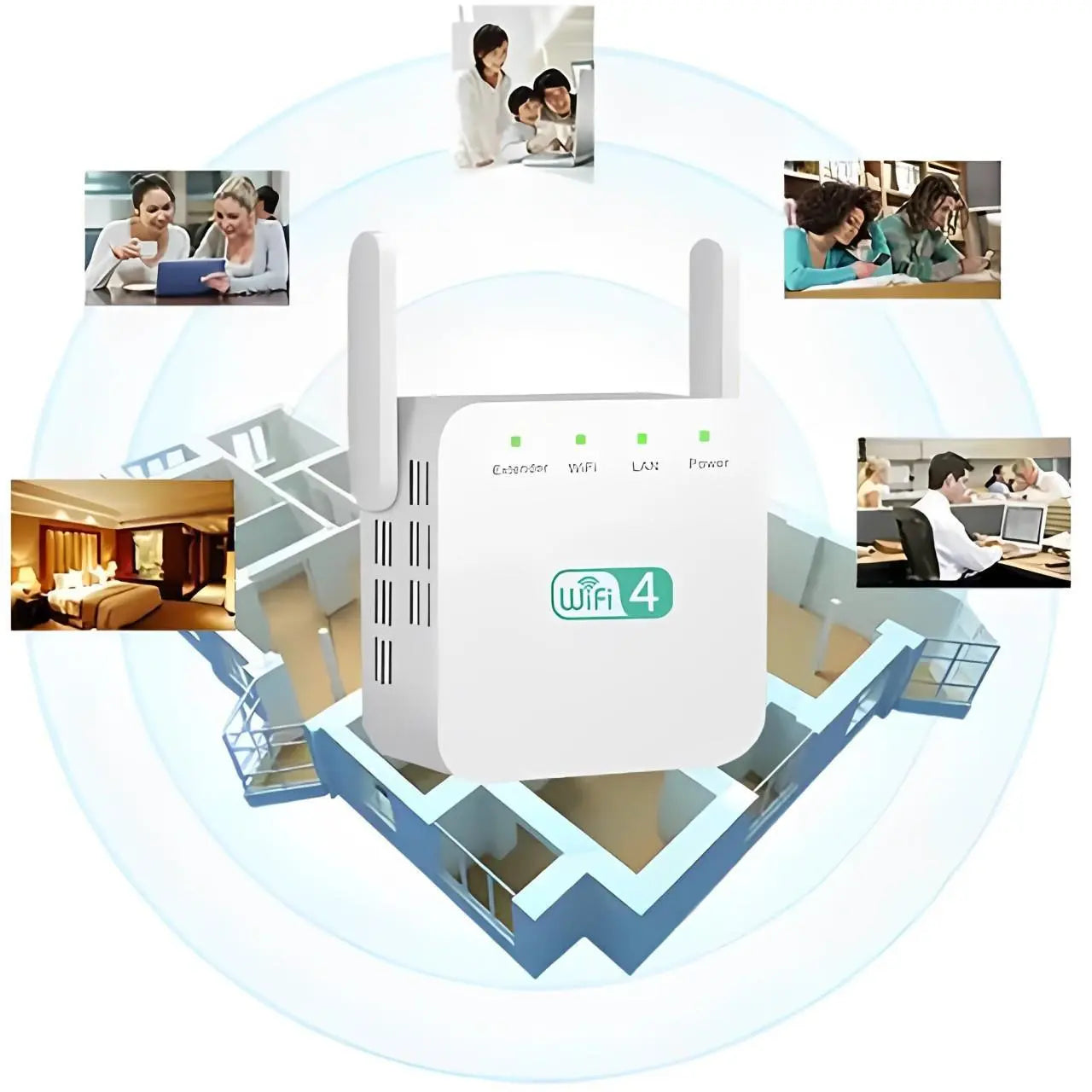 WiFi Extender with Dual-Band Support and Ethernet Port, Long-Range Coverage All Vera Mart
