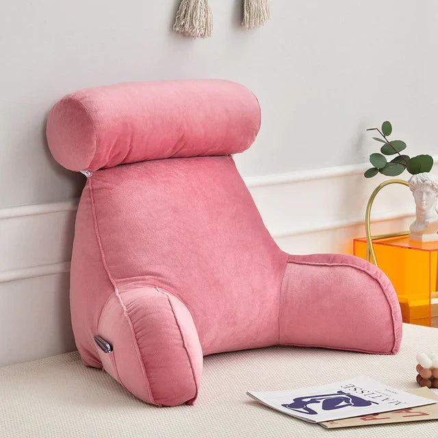 Bed Reading Pillow with Adjustable Neck Rest and Side Pocket, 30x18 Inches All Vera Mart