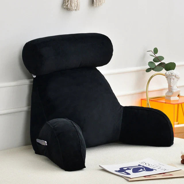 Bed Reading Pillow with Adjustable Neck Rest and Side Pocket, 30x18 Inches All Vera Mart