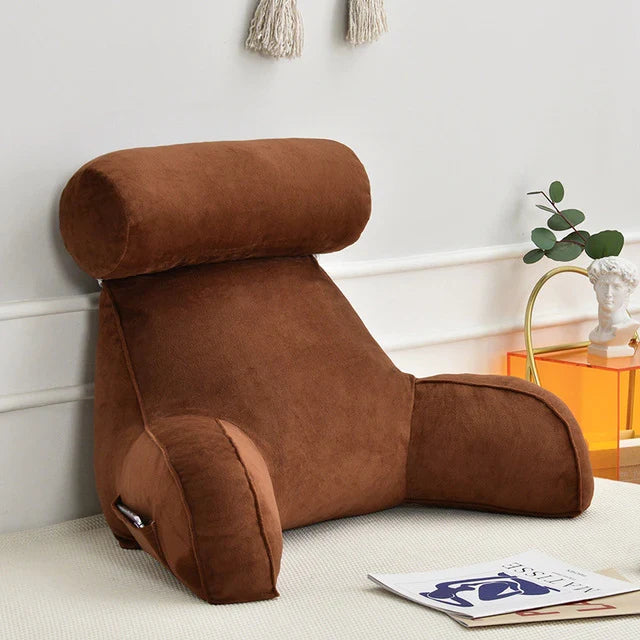 Bed Reading Pillow with Adjustable Neck Rest and Side Pocket, 30x18 Inches All Vera Mart