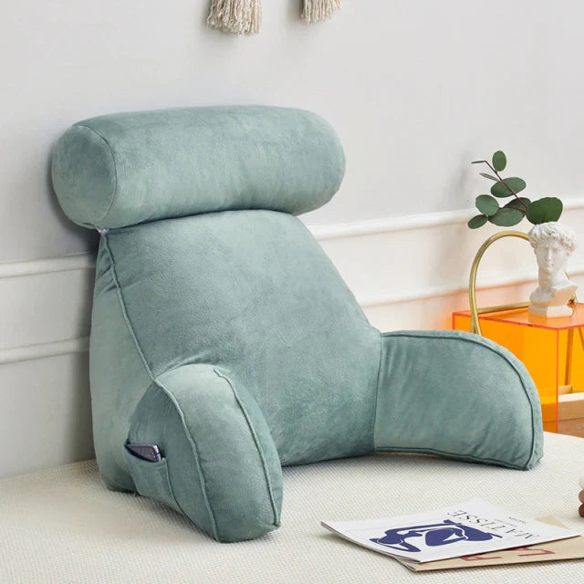 Bed Reading Pillow with Adjustable Neck Rest and Side Pocket, 30x18 Inches All Vera Mart