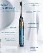Electric Toothbrush with 45,000 Vibrations and Six Cleaning Modes, IPX7 Waterproof All Vera Mart