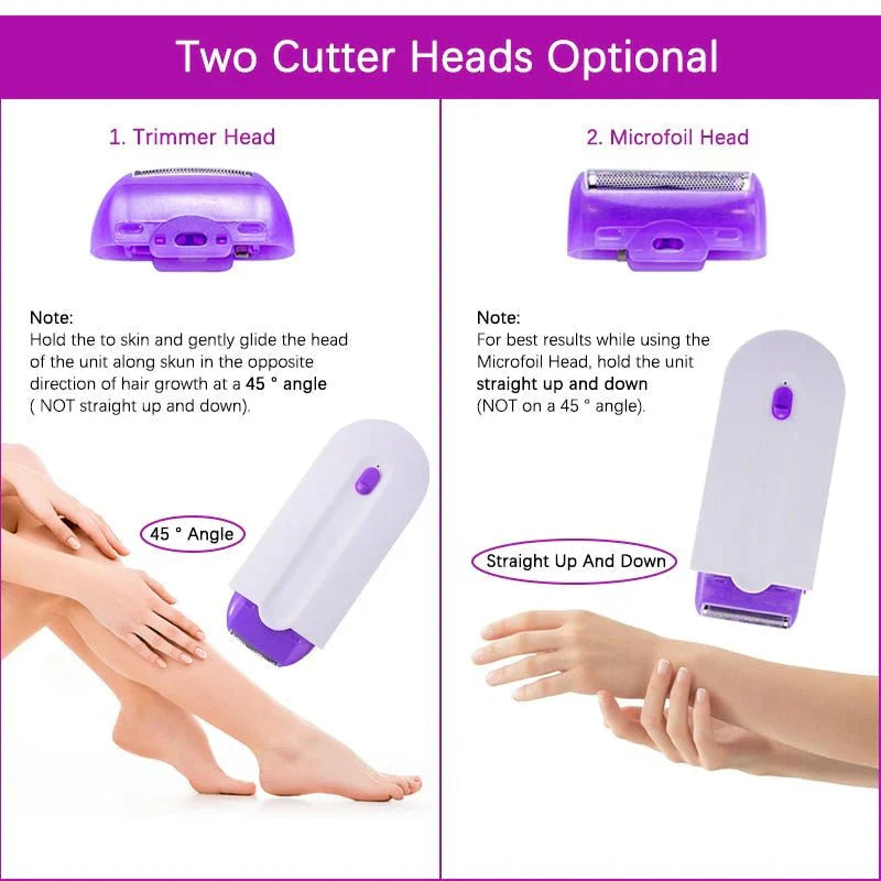 Cordless Epilator with Dual Interchangeable Heads and 60-Minute Runtime All Vera Mart