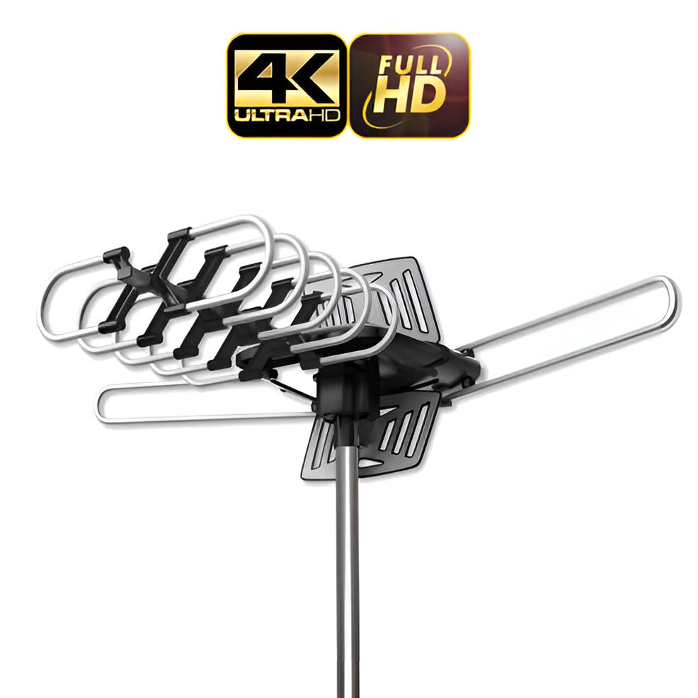 Motorized TV Antenna with 360 Degree Rotation and Signal Amplifier, 33ft Cable All Vera Mart