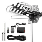 HD TV Antenna with 360 Degree Motorized Rotation and Signal Amplifier, 33ft Cable All Vera Mart