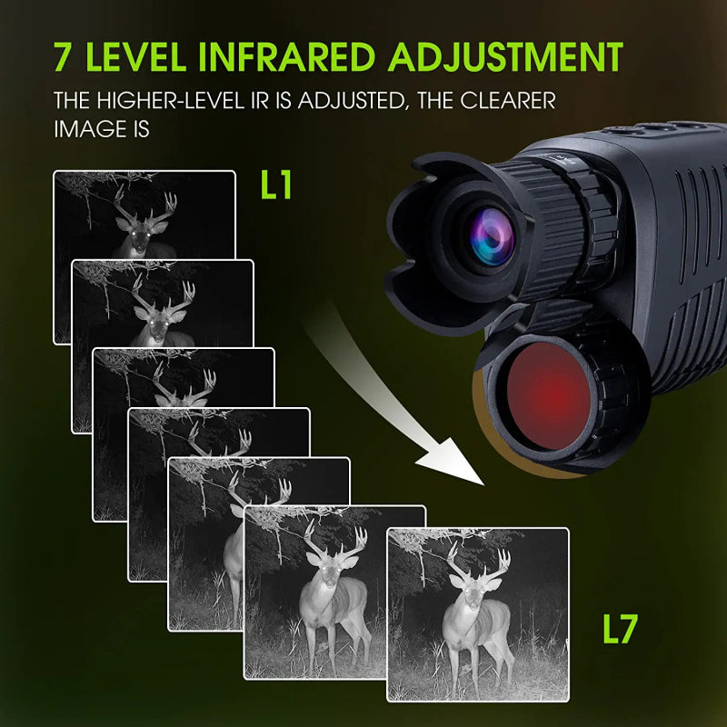 Infrared Monocular with 3x Optical Zoom and 10MP Photo Capture, 300m Night Vision Range All Vera Mart