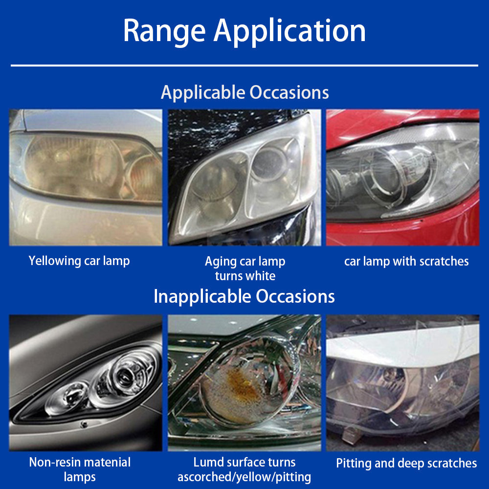 Headlight Vapor Restoration System with Heat Activated Cup and Six Grade Sanding All Vera Mart