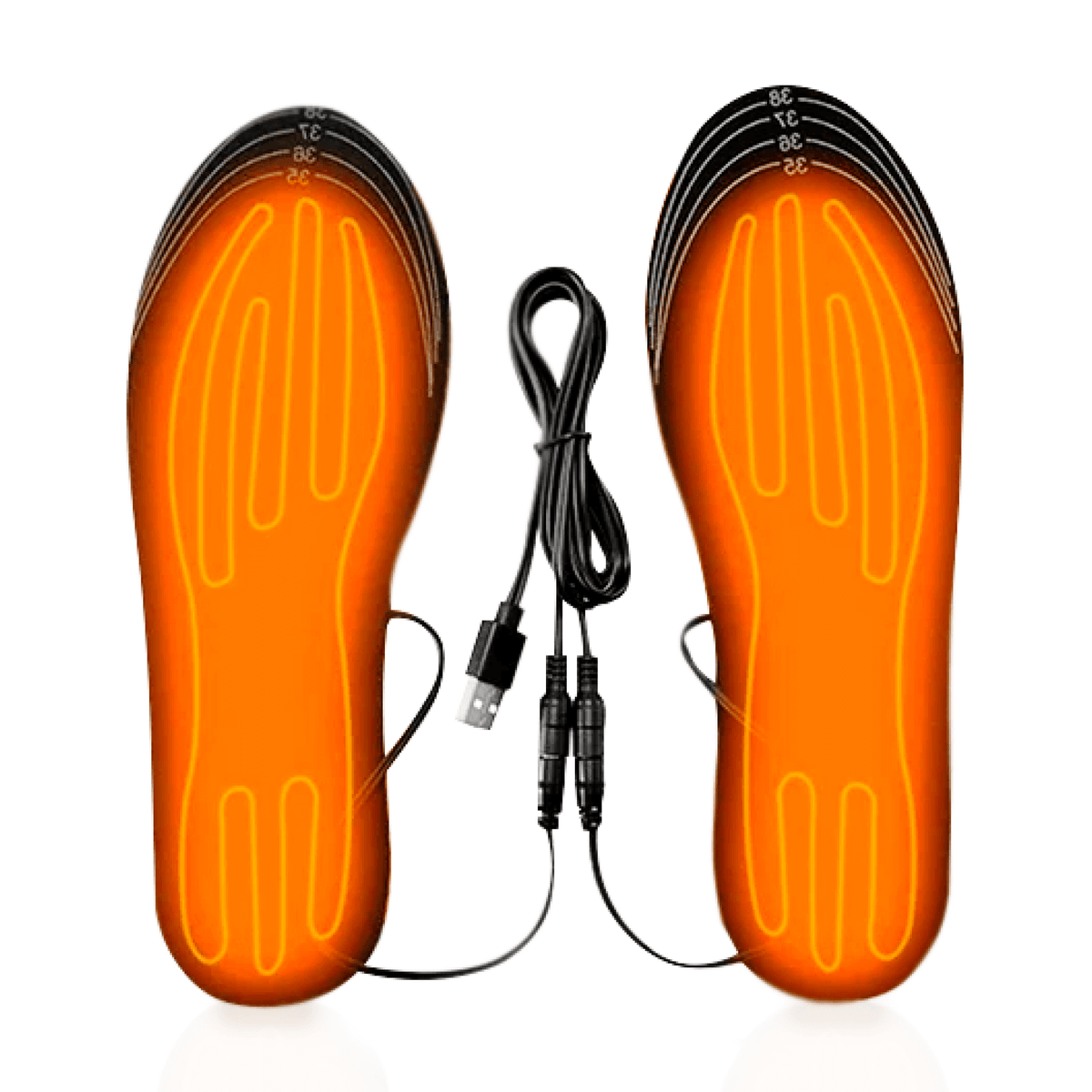 Rechargeable Heated Insoles with Dual Zone System and USB Charging for US 4-12 All Vera Mart