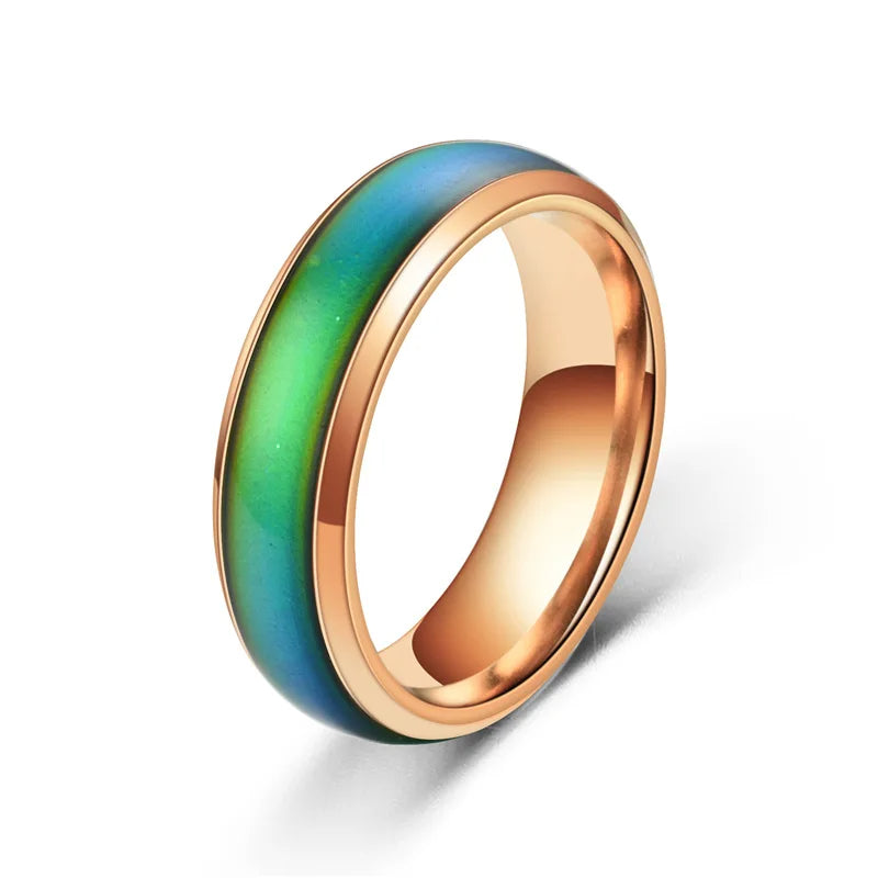 Color Changing Mood Ring with Thermochromic Crystal Layer and Seven Color Shifts All Vera Mart