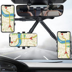 Rearview Mirror Phone Mount with 360 Degree Rotation and Retractable Arm All Vera Mart