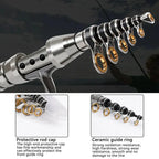 Telescopic Fishing Rod Kit with Spinning Reel and 100-Meter Line, Tackle Box All Vera Mart