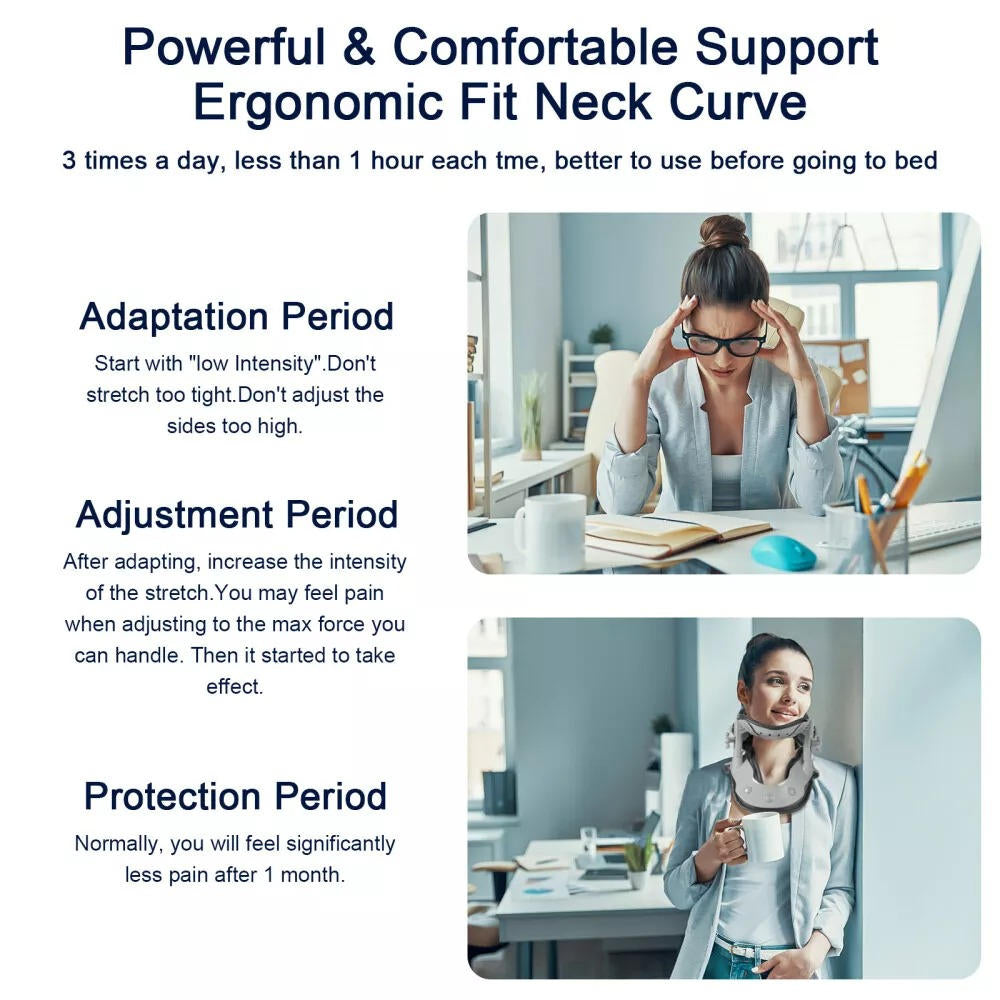 Cervical Traction Device with Eight Airbag Columns and Heat Therapy, Five Height Settings All Vera Mart